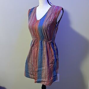 Universal thread boho cinch waist open back tank dress